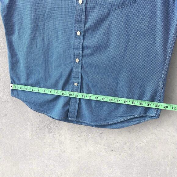 American Eagle Men Blue small plaid Button Down Classic Fit Long Sleeve SZ/L-G - Picture 8 of 14